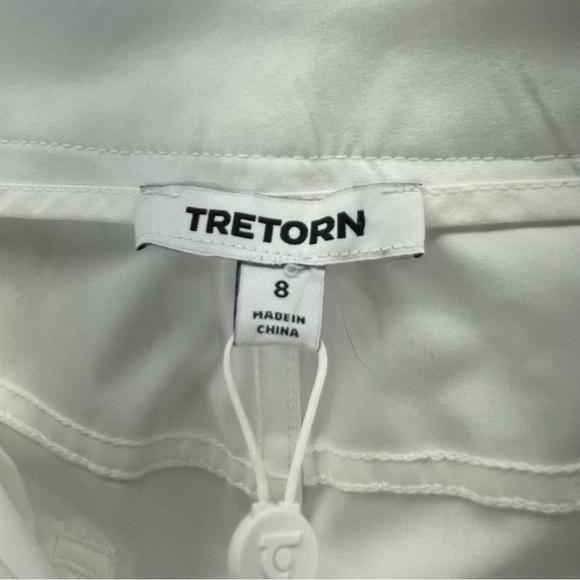 NWT Anthropologie Tretorn Cuffed Straight-Leg Golf Athletic White Pants Size 8 - Picture 11 of 13